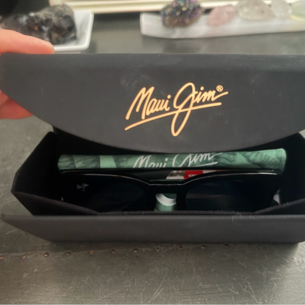 Maui Jim Black Frame Sunglasses with Blue Mirrored Lenses - Picture 5 of 6
